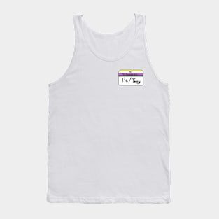 Pronouns nonbinary pride - He/They Tank Top